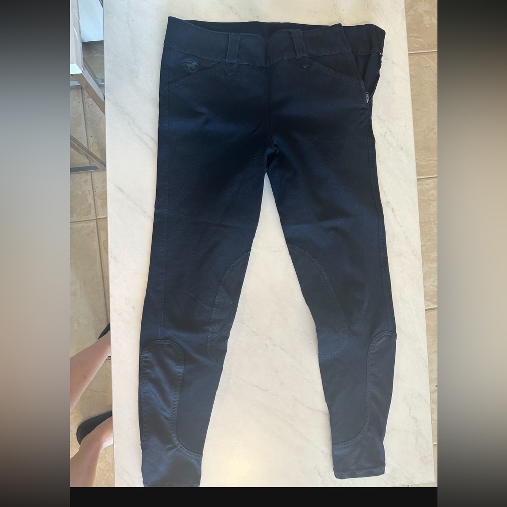 Piper 28r side zip low rise breeches with knee patch